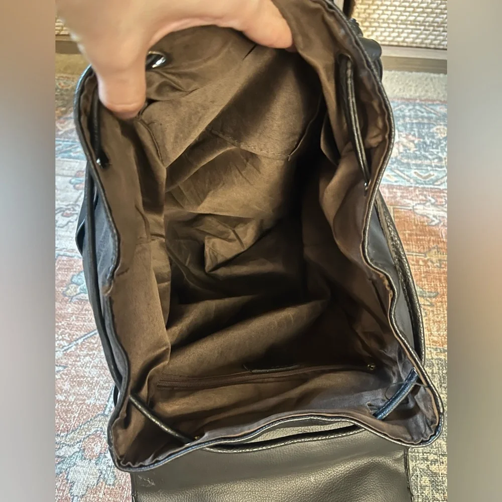 Black Leather Backpack
